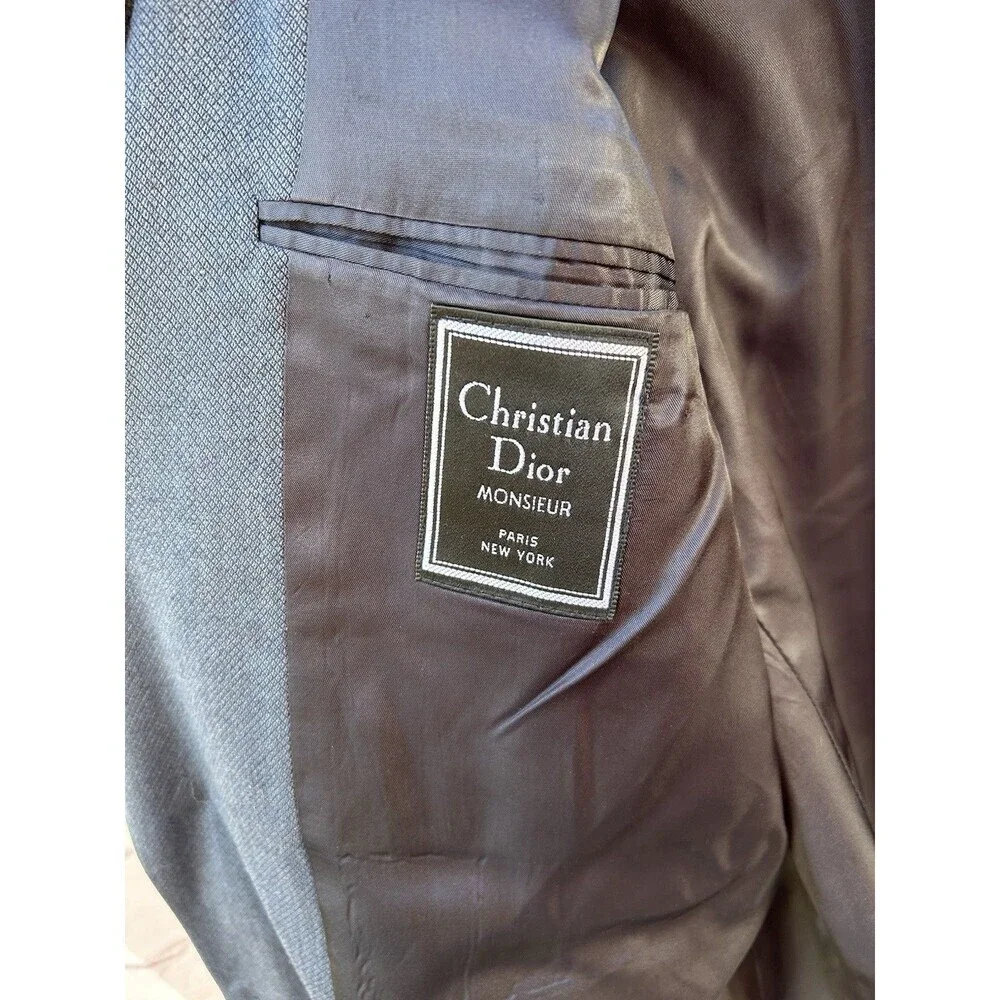 Vtg Christian Dior Monsieur Men’s  Blazer Jacket Virgin Wool USA union Made 44R